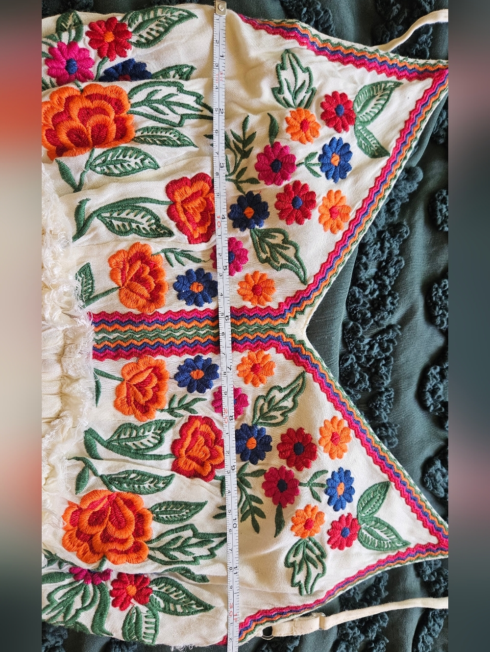 Boho Maxi Dress with Floral Embroidered Bodice - Picture 9 of 11